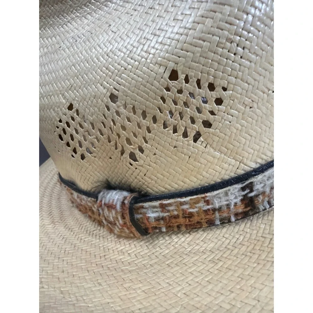 Stetson Road Runner Straw Cowboy Hat Mens 7 1/8 Tan  Bryantcote Finish